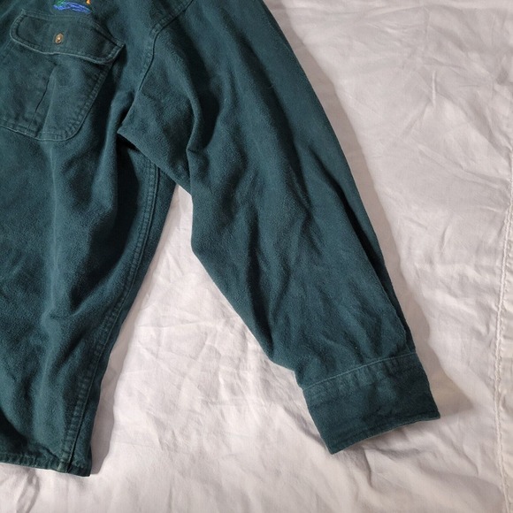 Cabelas Green Shirt Long Sleeve Jacket Size 2XL Hunting Outdoor Fish Button Up - Picture 7 of 16